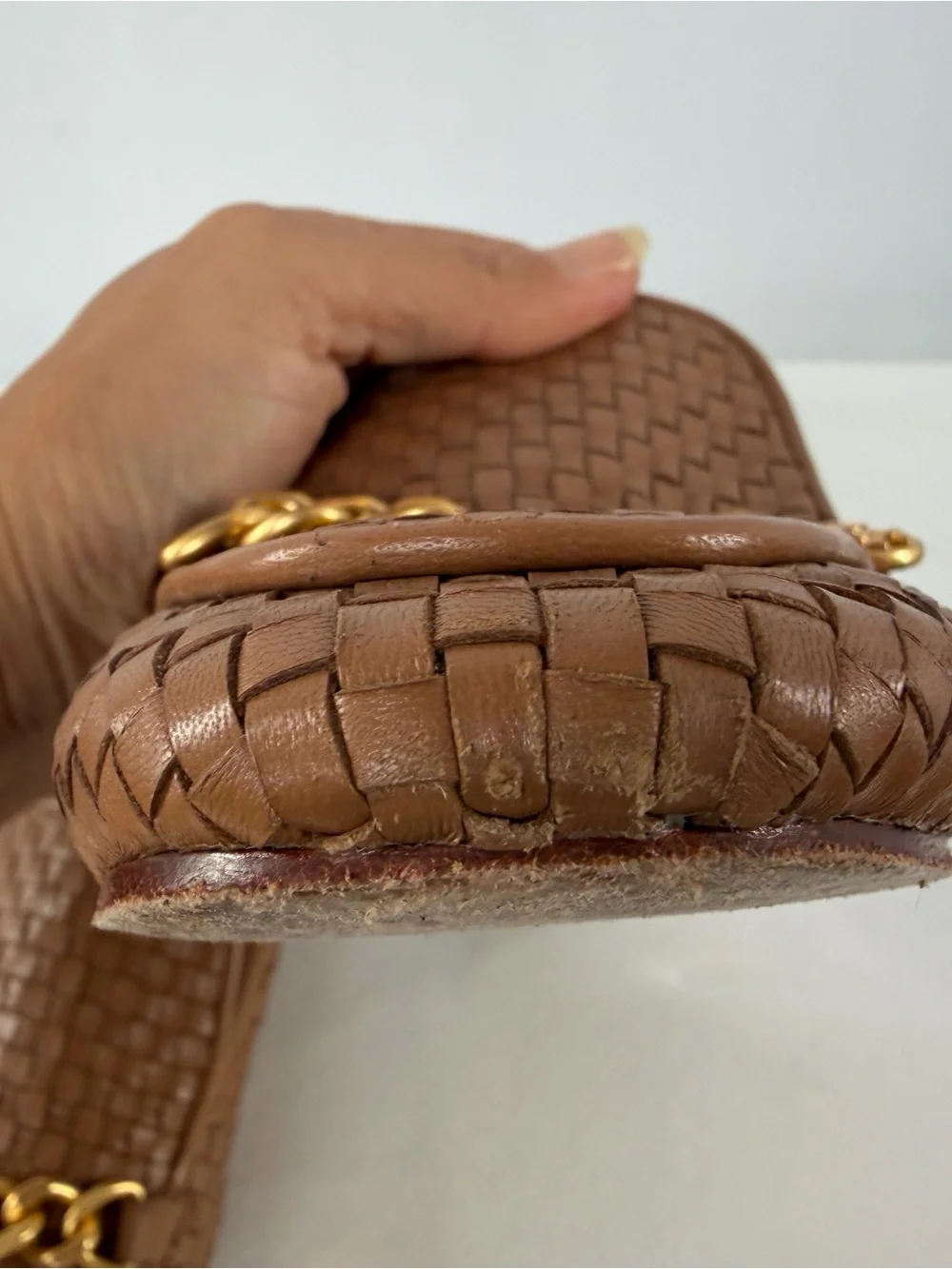 Tory Burch Benton Woven Mules in Moose Brown Size 10